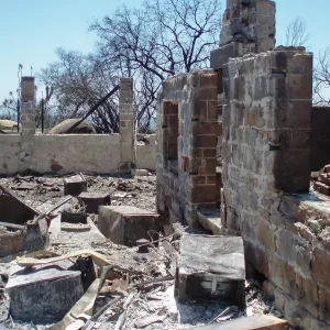 Gane House site after Jesusita fire