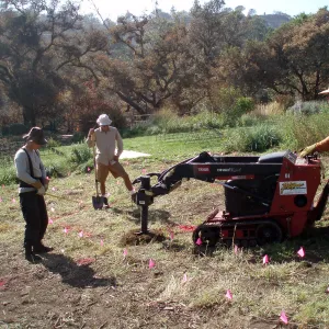 Installation of Herb Parker's â€˜Haven' labyrinth sculpture in Meadow