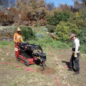 Installation of Herb Parker's â€˜Haven' labyrinth sculpture in Meadow
