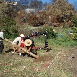 Installation of Herb Parker's â€˜Haven' labyrinth sculpture in Meadow