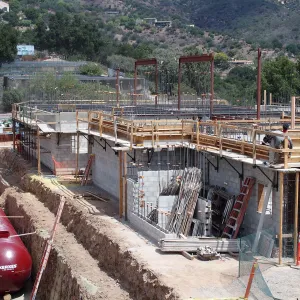 Pritzlaff Conservation Center Construction, Exterior looking northeast, stormwater detention tanks