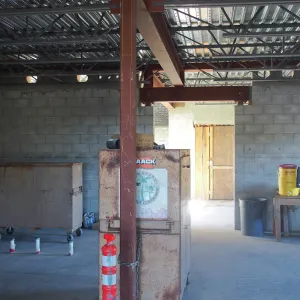 Pritzlaff Conservation Center construction, ground floor common area, looking towards lobby