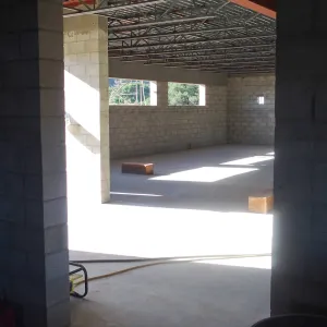 Pritzlaff Conservation Center construction, first floor looking across lobby to lab area