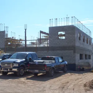 Pritzlaff Conservation Center construction, Exterior looking southeast