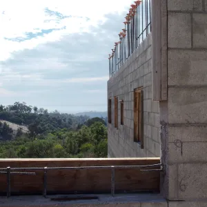 Pritzlaff Conservation Center construction, east wall looking south