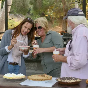 SBBG Staff Picnic, 2017, pie contest judges deliberating
