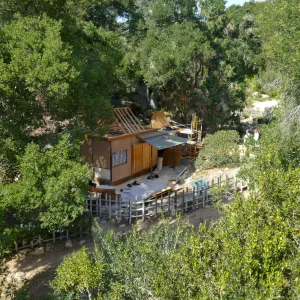 Teahouse & Garden Improvements 2017, looking northwest from Mission Canyon Road