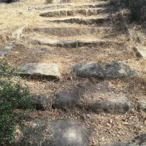Before reconstruction of stairs down south slope of Island View Garden