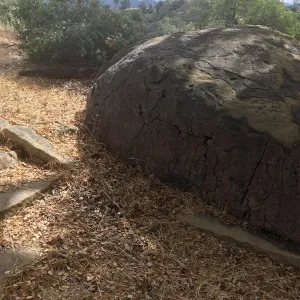 Before reconstruction of stairs down south slope of Island View Garden