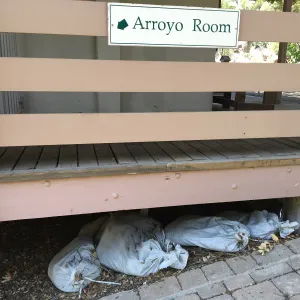 Arroyo Room, sandbags