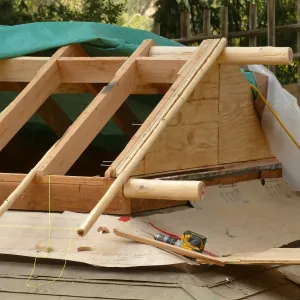 Teahouse & Garden Improvements 2017, roof renovation detail