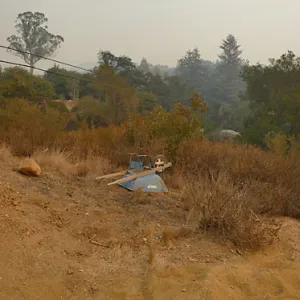 Mission Canyon in smoke from Thomas Fire. View from top of Pritchett Trail spur.