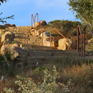 New railing at Island View Garden south steps