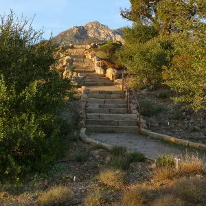 New railing at Island View Garden south steps