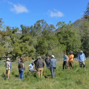 Horticulture staff meeting in the Meadow