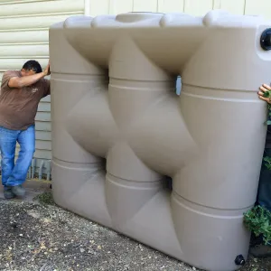 Installaion of rainwater collection tank at the Water Wise Home Garden
