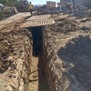 Pritzlaff Conservation Center construction, water main installation