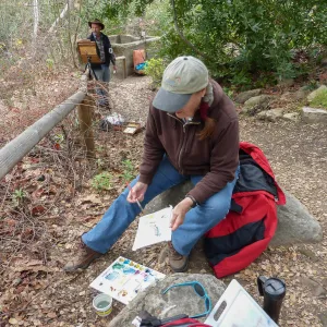 Adult Education art class below Mission Dam