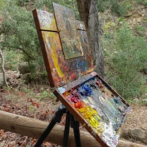 Adult Education art class below Mission Dam