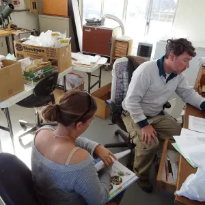 Seed Bank at Horticulture unit, Heather Wehnau and Bruce Reed