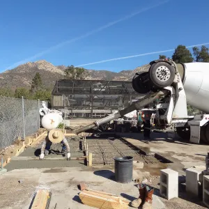 Construction at Hort Unit, new concrete slab