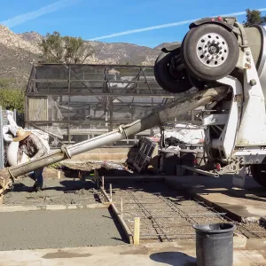 Construction at Hort Unit, new concrete slab