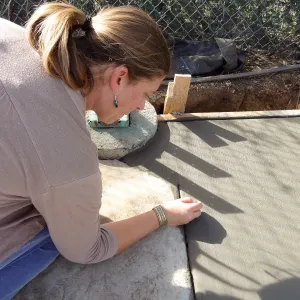 new concrete slab at the Hort Unit, Heather Wehnau