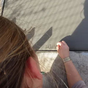 new concrete slab at the Hort Unit, Heather Wehnau