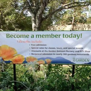 Membership banner, Garden Entrance, SBBG