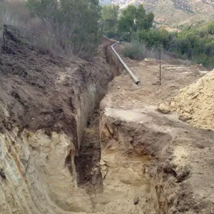 Utility trench, East Slope road