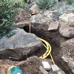 Work on new gas line in Courtyard northwest corner