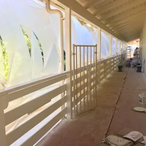 West side painting project, east side of North Wing