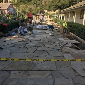 New flagstone installation in Courtyard
