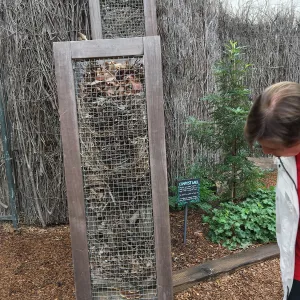 Compost wall in the Urban Nature Garden at the Natural History Museum of Los Angeles
