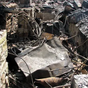 Gane House basement after Jesusita Fire