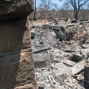 Gane House site after Jesusita Fire