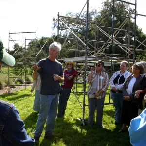 Toad Hall Construction, Patrick Dougherty orienting volunteers