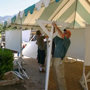 SCAPE art show and sale setup