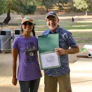 SBBG Staff Picnic 2018, Kathy Castaneda 5-year service award