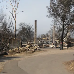 Remains of Gane/Lotterhos house after Jesusita fire