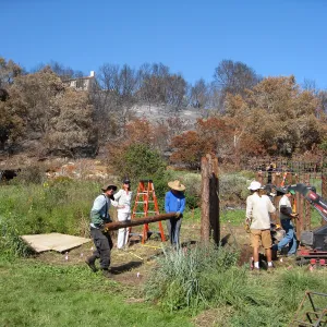Construction of Herb Parker's â€˜Haven' labyrinth