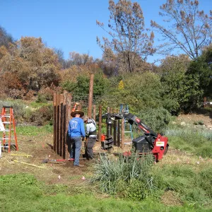 Construction of Herb Parker's â€˜Haven' labyrinth