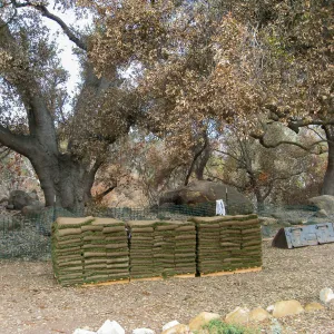 Construction of Herb Parker's â€˜Haven' labyrinth, sod for roof
