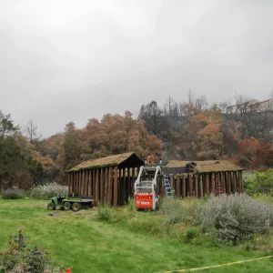 Construction of Herb Parker's â€˜Haven' labyrinth