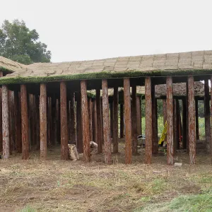 Construction of Herb Parker's â€˜Haven' labyrinth