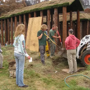 Construction of Herb Parker's â€˜Haven' labyrinth