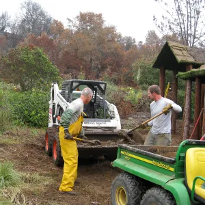 Construction of Herb Parker's â€˜Haven' labyrinth