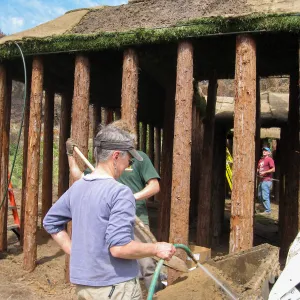 Construction of Herb Parker's â€˜Haven' labyrinth