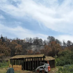 Construction of Herb Parker's â€˜Haven' labyrinth