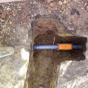 Irrigation water line repair in main parking lot, just south of the bike rack